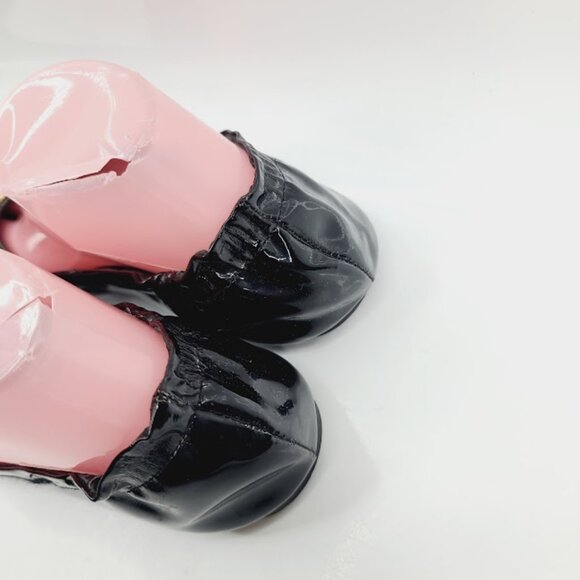 Tory Burch Women's Black Gold Minnie Leather Slip-On Casual Ballet Flat Size 8 - Picture 4 of 7